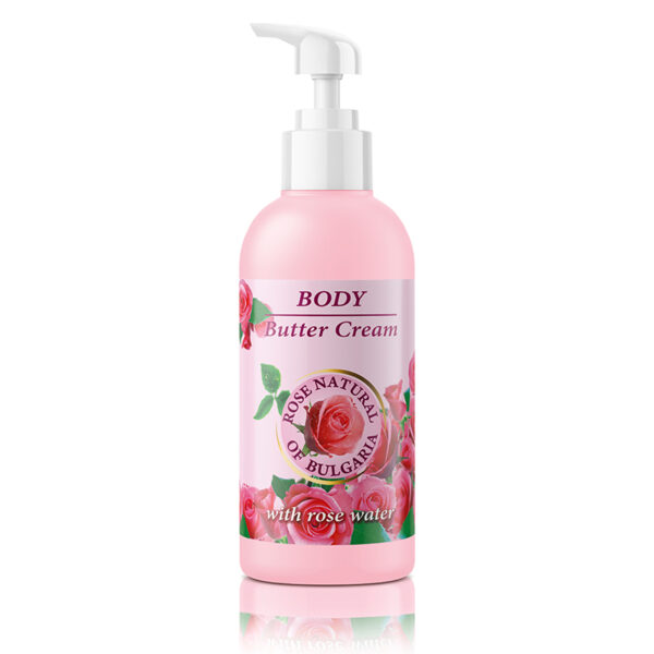 Body butter cream Rose Natural with natural rose water 300 ml - Image 3